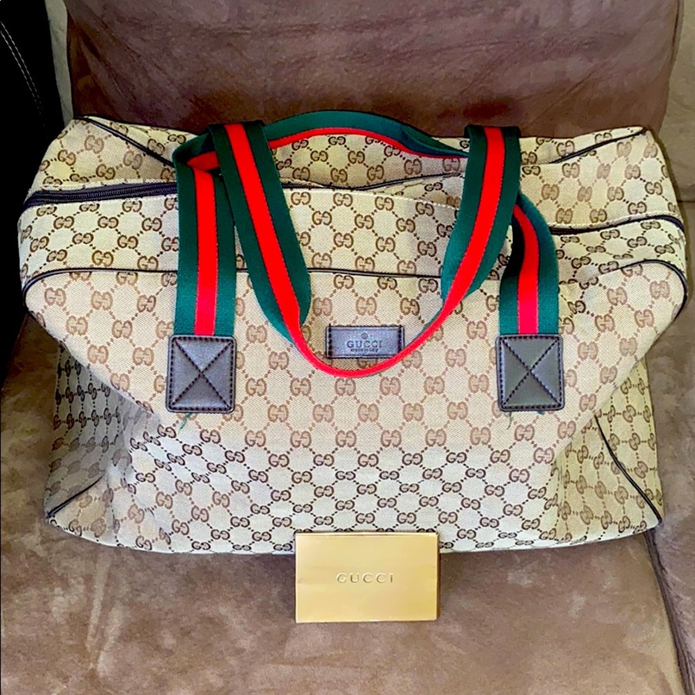 Gucci monogram duffel bag